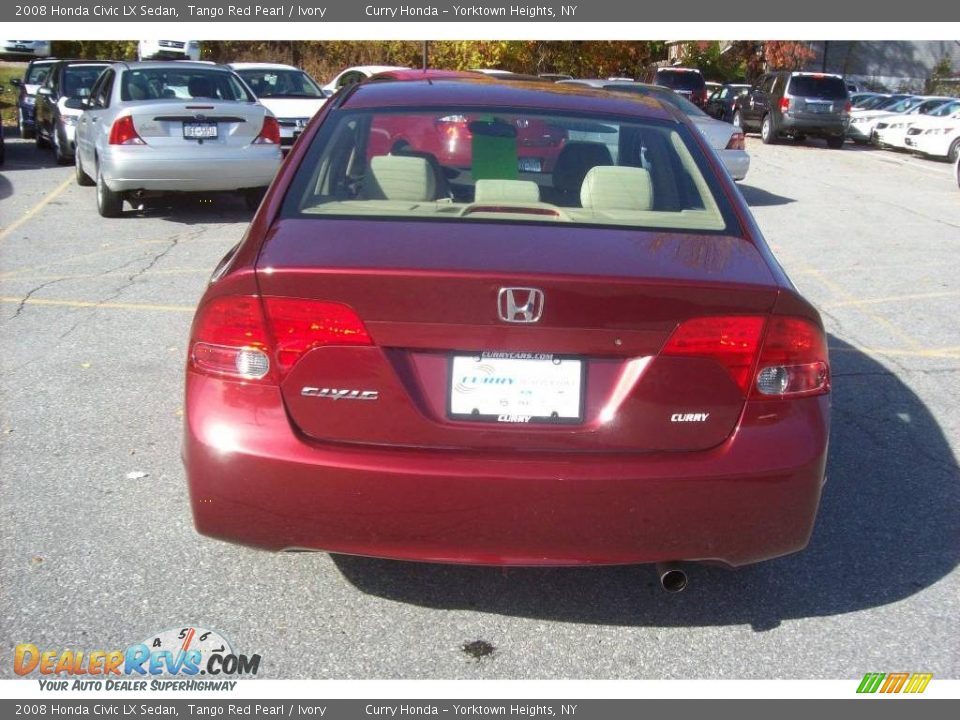 2008 Honda Civic LX Sedan Tango Red Pearl / Ivory Photo #23
