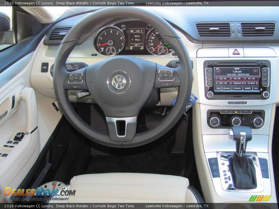 2010 Volkswagen CC Luxury Deep Black Metallic / Cornsilk Beige Two Tone Photo #14