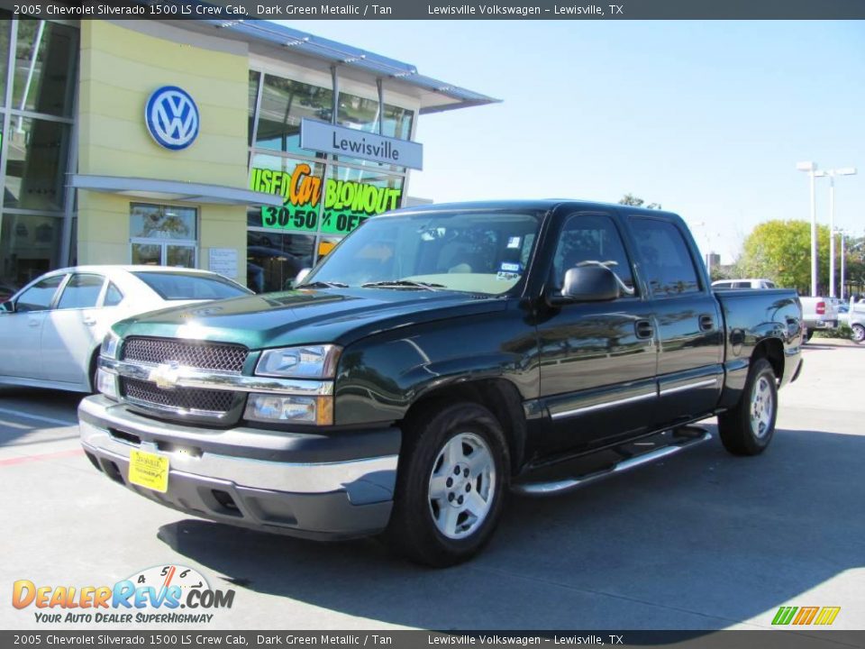 2005 Chevrolet Silverado 1500 LS Crew Cab Dark Green Metallic / Tan Photo #1