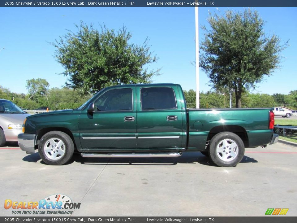 2005 Chevrolet Silverado 1500 LS Crew Cab Dark Green Metallic / Tan Photo #2