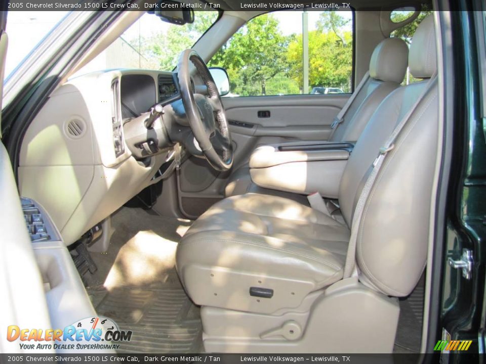 2005 Chevrolet Silverado 1500 LS Crew Cab Dark Green Metallic / Tan Photo #9
