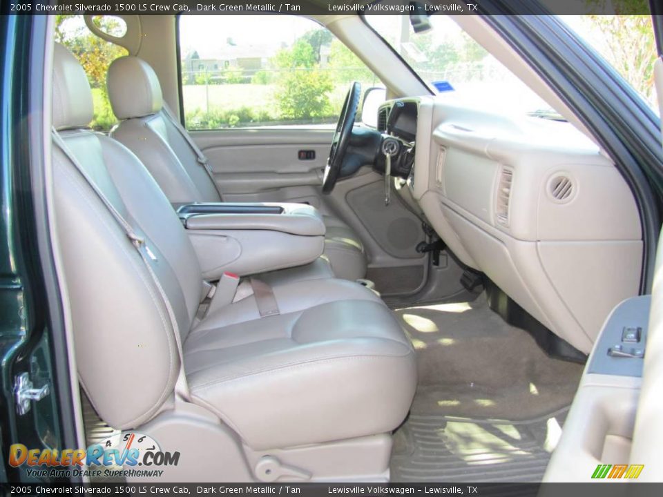 2005 Chevrolet Silverado 1500 LS Crew Cab Dark Green Metallic / Tan Photo #10