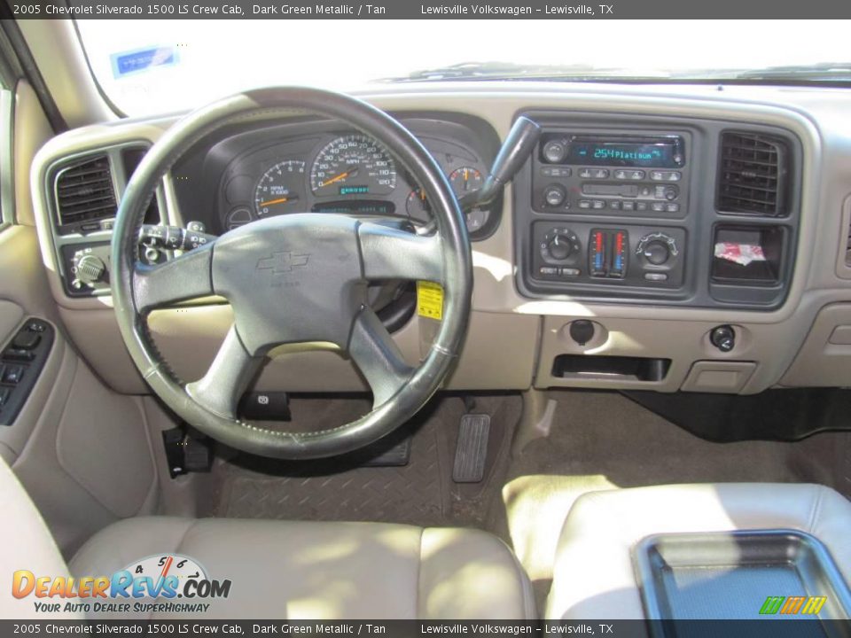 2005 Chevrolet Silverado 1500 LS Crew Cab Dark Green Metallic / Tan Photo #14