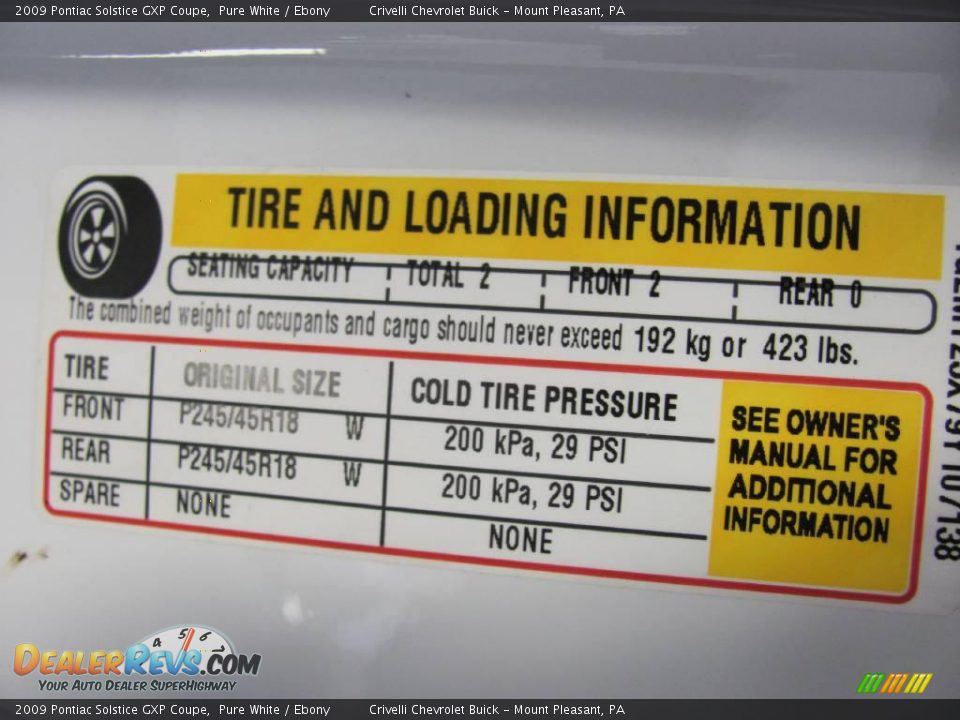 2009 Pontiac Solstice GXP Coupe Pure White / Ebony Photo #36