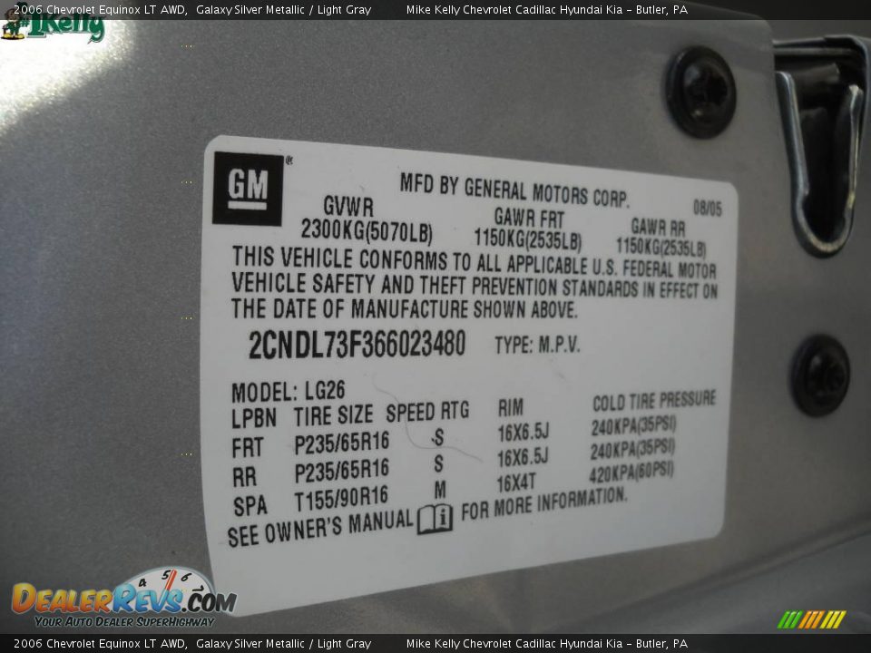 2006 Chevrolet Equinox LT AWD Galaxy Silver Metallic / Light Gray Photo #9