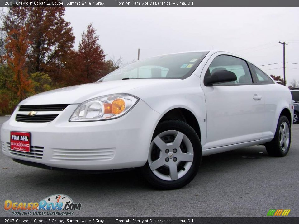 2007 Chevrolet Cobalt LS Coupe Summit White / Gray Photo #4