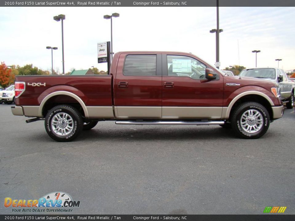 2010 Ford F150 Lariat SuperCrew 4x4 Royal Red Metallic / Tan Photo #2