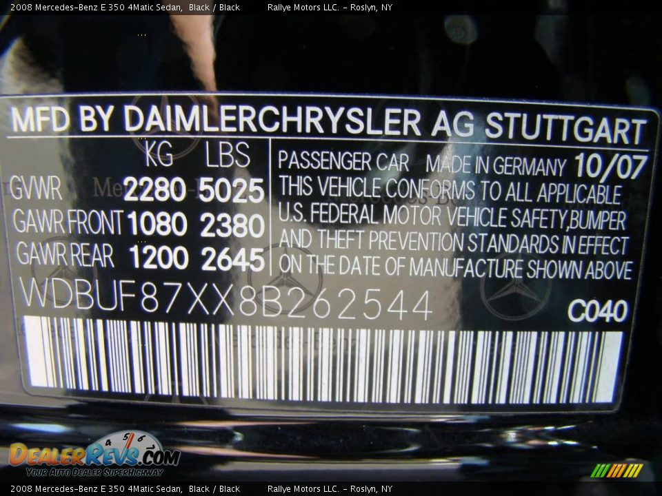 2008 Mercedes-Benz E 350 4Matic Sedan Black / Black Photo #15