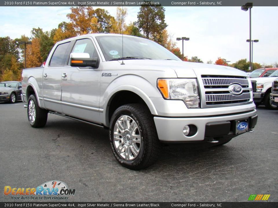 2010 Ford F150 Platinum SuperCrew 4x4 Ingot Silver Metallic / Sienna Brown Leather/Black Photo #1