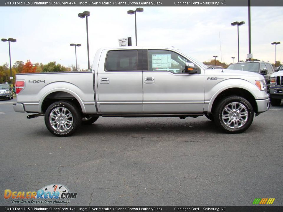 2010 Ford F150 Platinum SuperCrew 4x4 Ingot Silver Metallic / Sienna Brown Leather/Black Photo #2