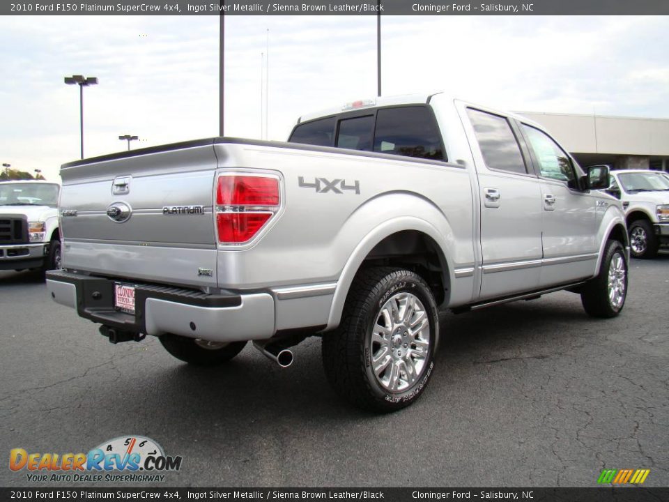 2010 Ford F150 Platinum SuperCrew 4x4 Ingot Silver Metallic / Sienna Brown Leather/Black Photo #3