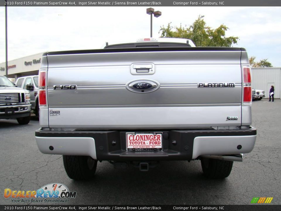 2010 Ford F150 Platinum SuperCrew 4x4 Ingot Silver Metallic / Sienna Brown Leather/Black Photo #4