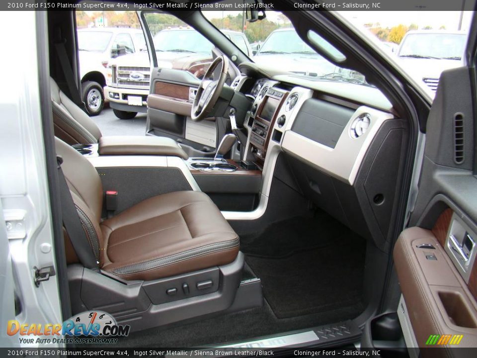 2010 Ford F150 Platinum SuperCrew 4x4 Ingot Silver Metallic / Sienna Brown Leather/Black Photo #12