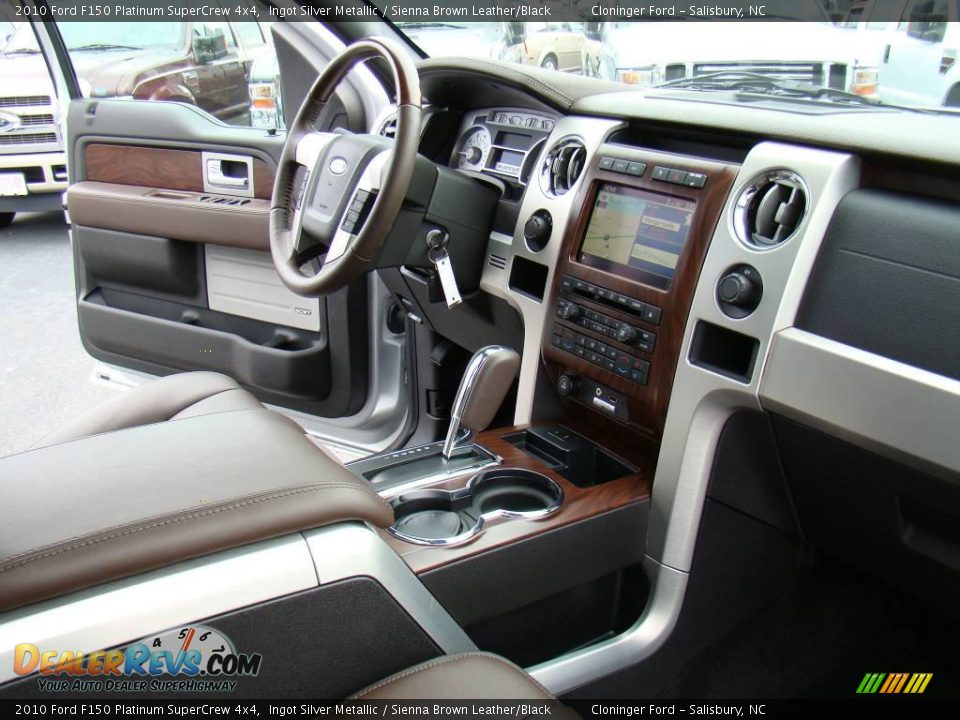 2010 Ford F150 Platinum SuperCrew 4x4 Ingot Silver Metallic / Sienna Brown Leather/Black Photo #13