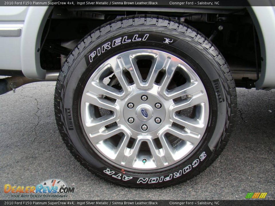 2010 Ford F150 Platinum SuperCrew 4x4 Ingot Silver Metallic / Sienna Brown Leather/Black Photo #16