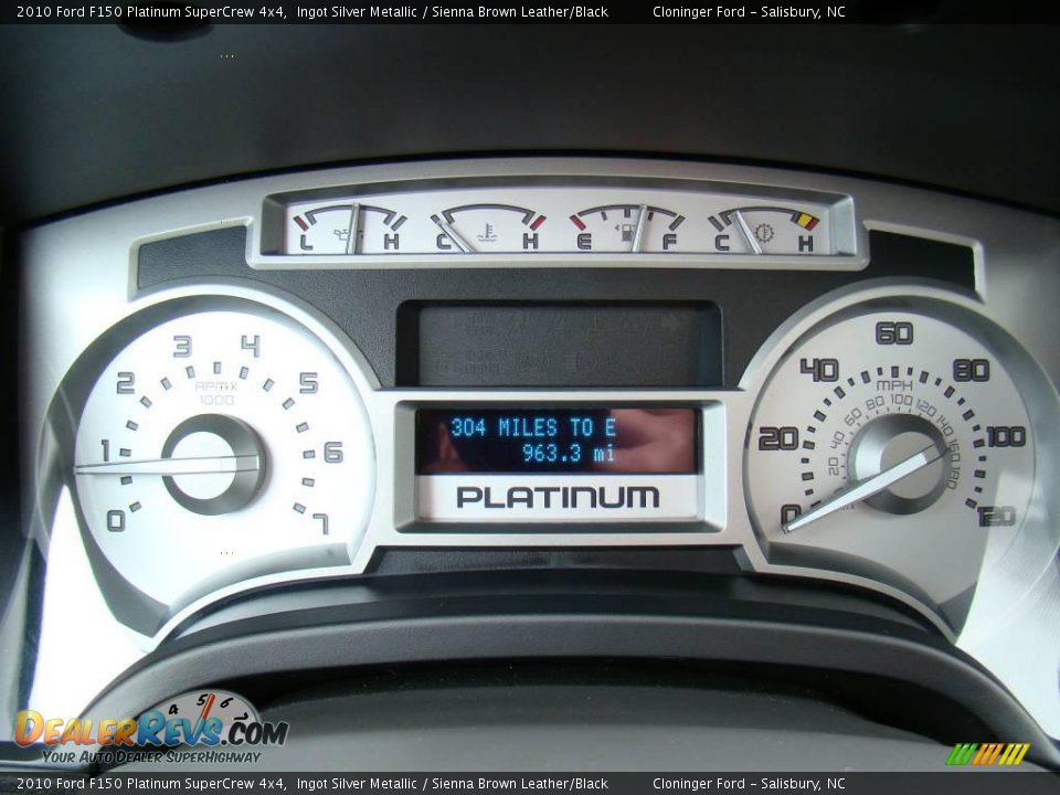 2010 Ford F150 Platinum SuperCrew 4x4 Ingot Silver Metallic / Sienna Brown Leather/Black Photo #22
