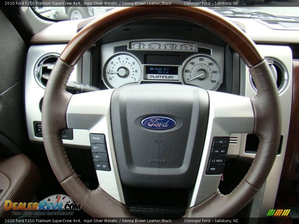 2010 Ford F150 Platinum SuperCrew 4x4 Ingot Silver Metallic / Sienna Brown Leather/Black Photo #23