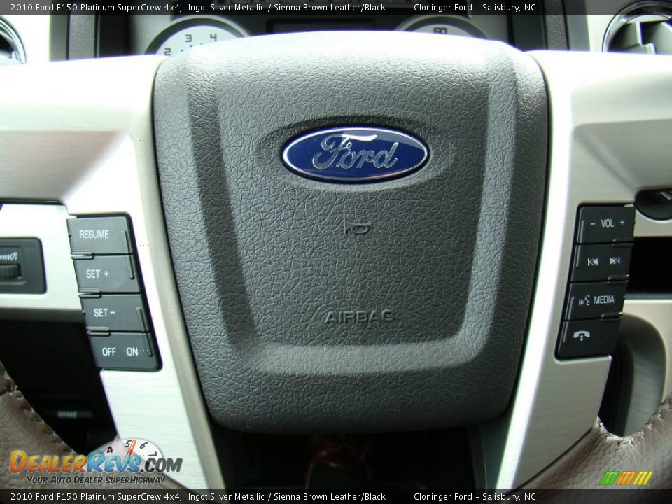 2010 Ford F150 Platinum SuperCrew 4x4 Ingot Silver Metallic / Sienna Brown Leather/Black Photo #34