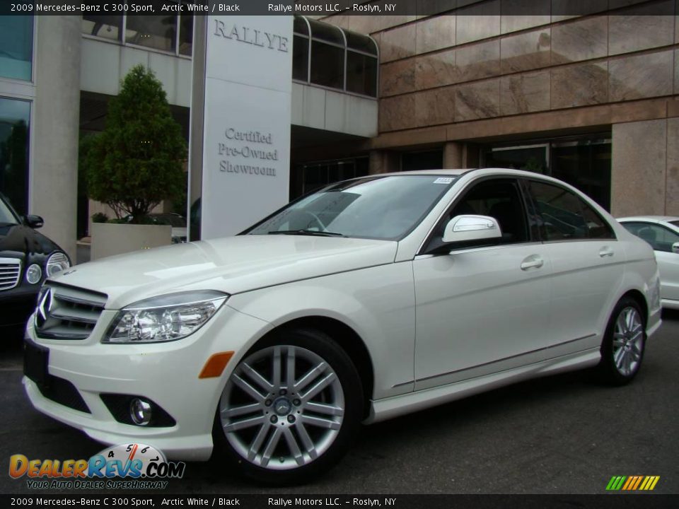 2009 Mercedes-Benz C 300 Sport Arctic White / Black Photo #1