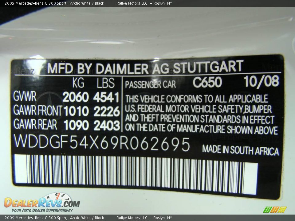 2009 Mercedes-Benz C 300 Sport Arctic White / Black Photo #15