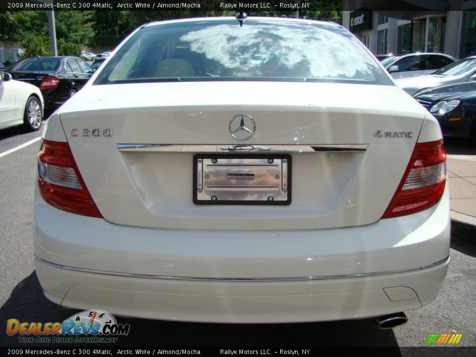 2009 Mercedes-Benz C 300 4Matic Arctic White / Almond/Mocha Photo #4