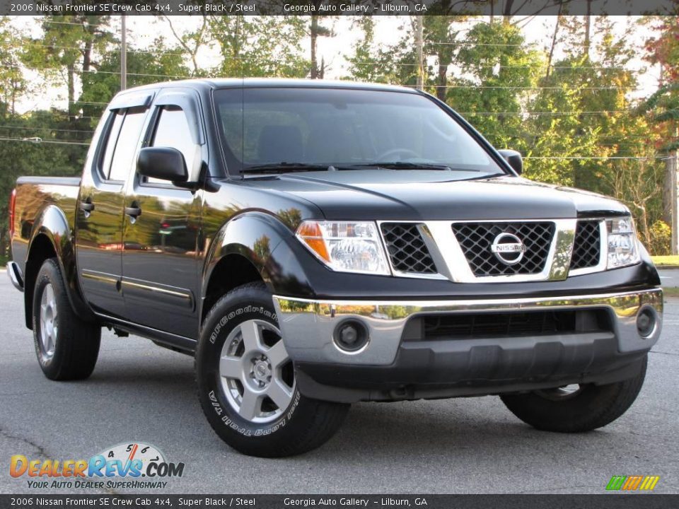 2006 Nissan Frontier SE Crew Cab 4x4 Super Black / Steel Photo #1