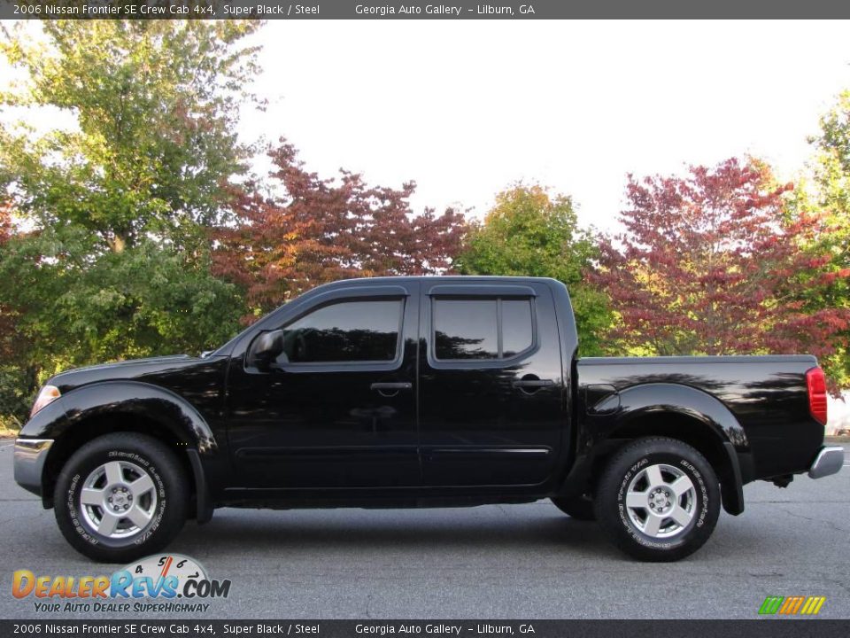 2006 Nissan Frontier SE Crew Cab 4x4 Super Black / Steel Photo #10