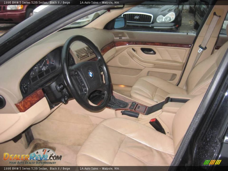 1998 BMW 5 Series 528i Sedan Black II / Beige Photo #3
