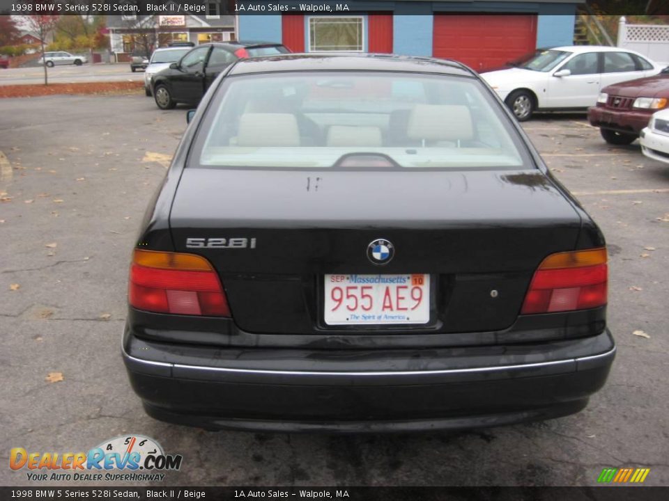1998 BMW 5 Series 528i Sedan Black II / Beige Photo #11