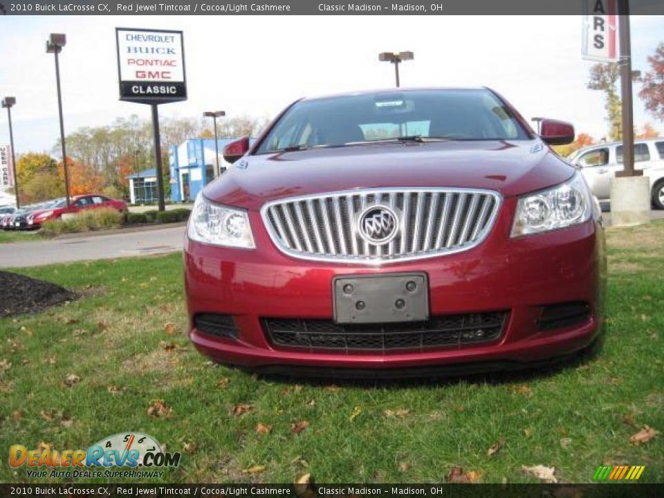 2010 Buick LaCrosse CX Red Jewel Tintcoat / Cocoa/Light Cashmere Photo #2