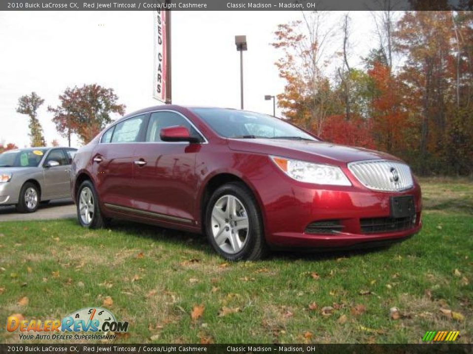 2010 Buick LaCrosse CX Red Jewel Tintcoat / Cocoa/Light Cashmere Photo #3