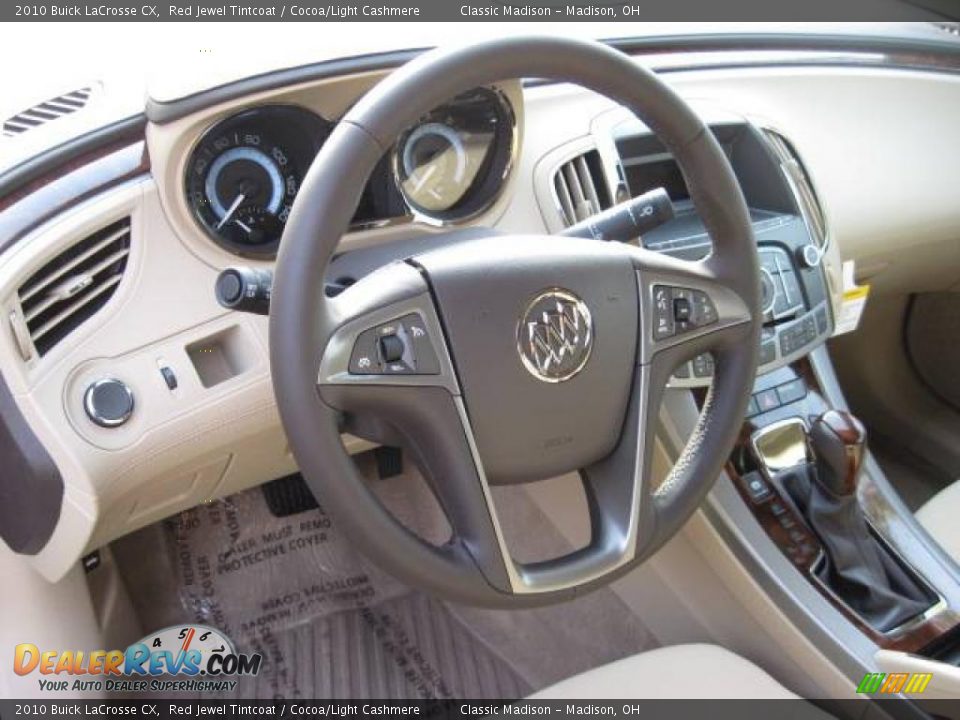 2010 Buick LaCrosse CX Red Jewel Tintcoat / Cocoa/Light Cashmere Photo #10