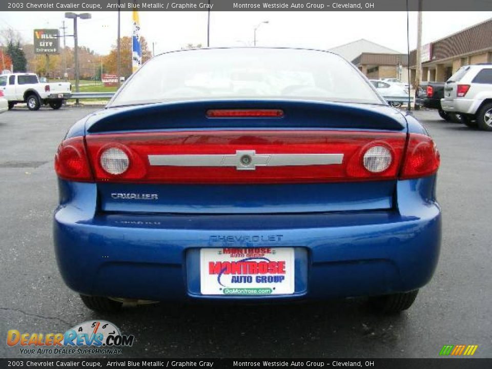 2003 Chevrolet Cavalier Coupe Arrival Blue Metallic / Graphite Gray Photo #4