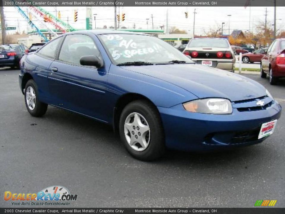 2003 Chevrolet Cavalier Coupe Arrival Blue Metallic / Graphite Gray Photo #7