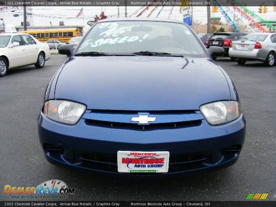 2003 Chevrolet Cavalier Coupe Arrival Blue Metallic / Graphite Gray Photo #8