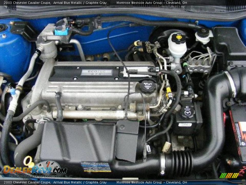 2003 Chevrolet Cavalier Coupe Arrival Blue Metallic / Graphite Gray Photo #28