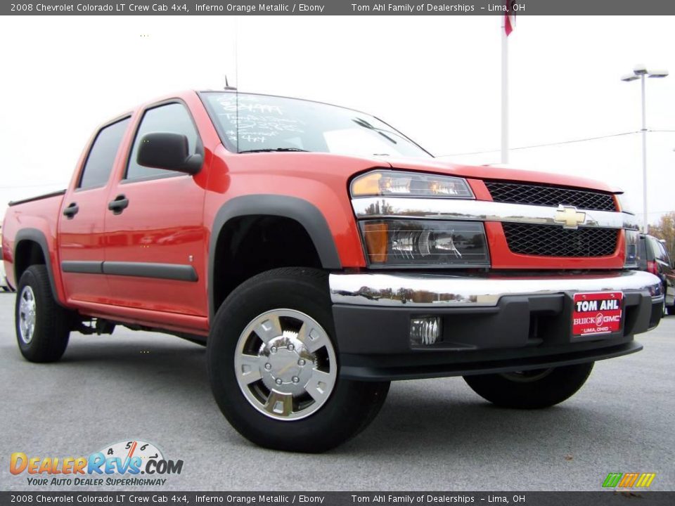 2008 Chevrolet Colorado LT Crew Cab 4x4 Inferno Orange Metallic / Ebony Photo #1