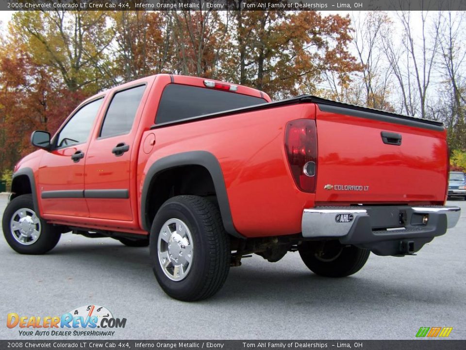 2008 Chevrolet Colorado LT Crew Cab 4x4 Inferno Orange Metallic / Ebony Photo #4