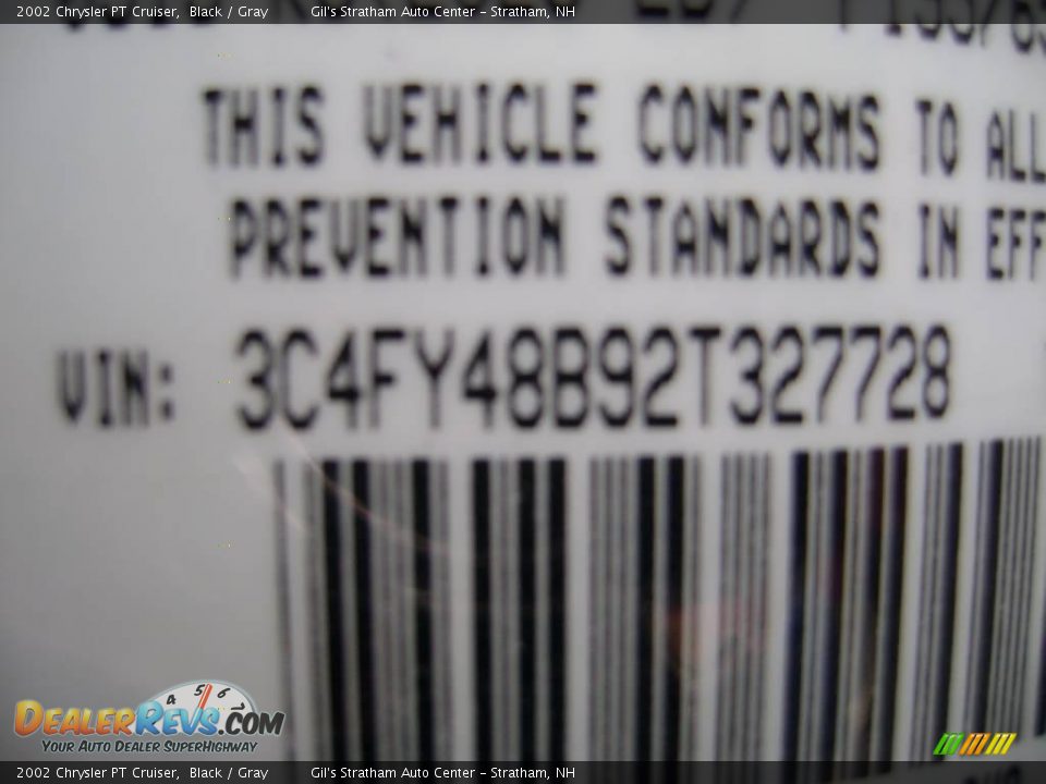 2002 Chrysler PT Cruiser Black / Gray Photo #15