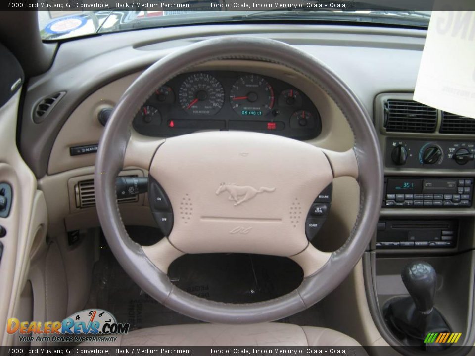 2000 Ford Mustang GT Convertible Black / Medium Parchment Photo #23