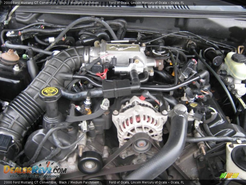 2000 Ford Mustang GT Convertible Black / Medium Parchment Photo #28