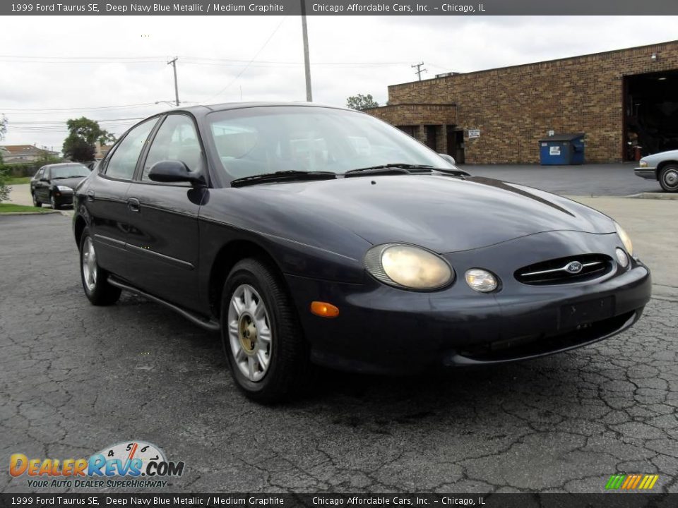 1999 Ford Taurus SE Deep Navy Blue Metallic / Medium Graphite Photo #3