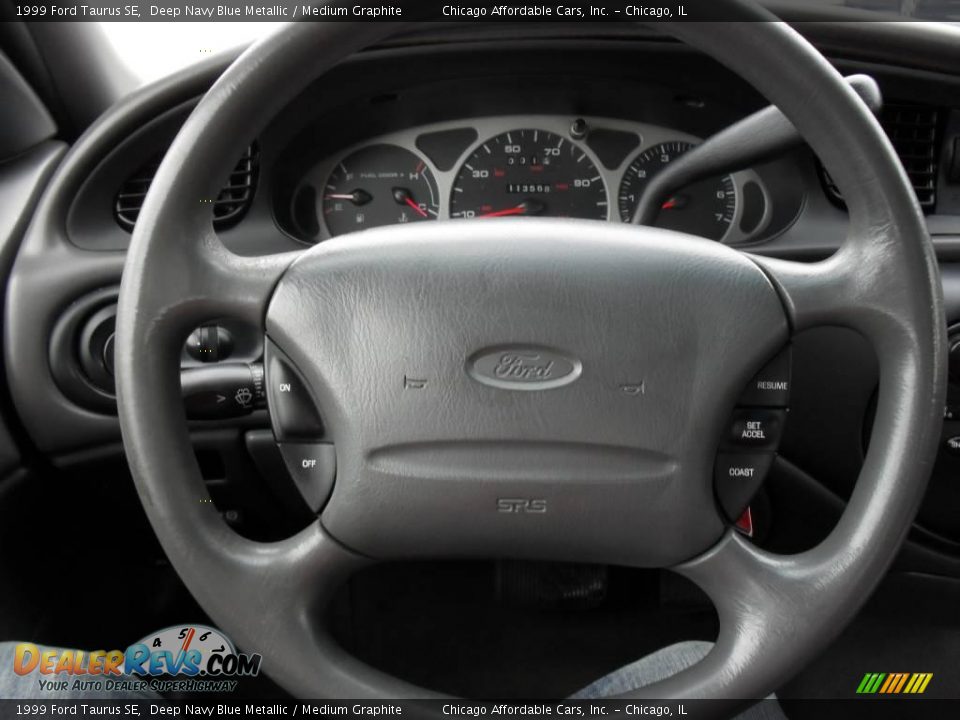 1999 Ford Taurus SE Deep Navy Blue Metallic / Medium Graphite Photo #18