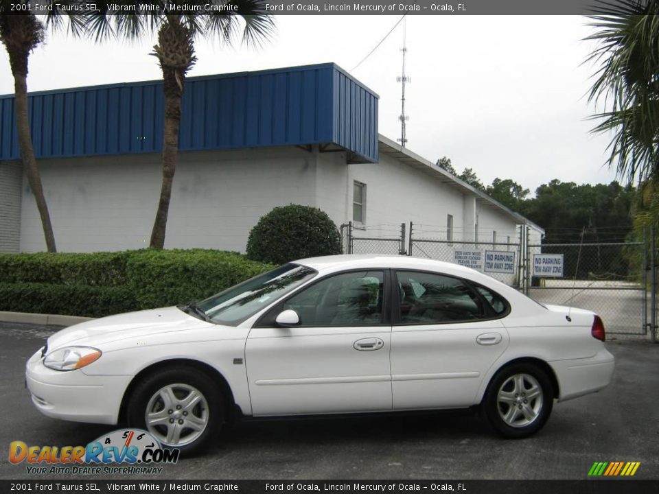 2001 Ford Taurus SEL Vibrant White / Medium Graphite Photo #6