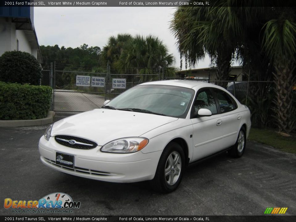 2001 Ford Taurus SEL Vibrant White / Medium Graphite Photo #7