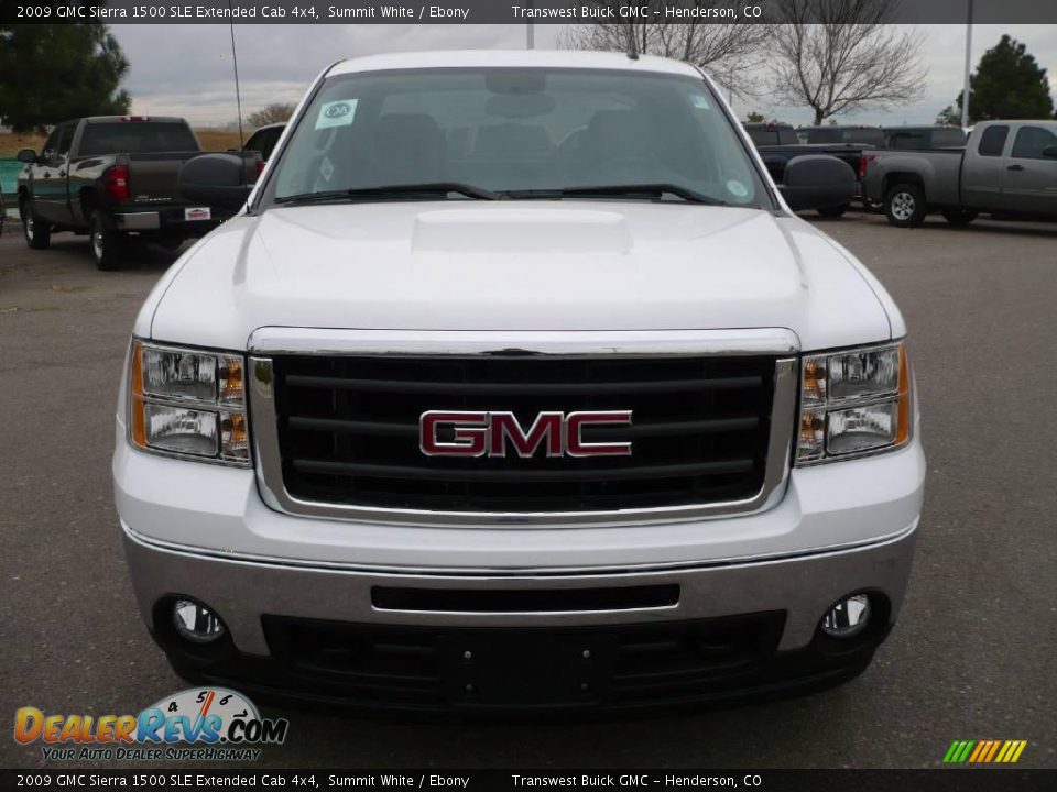 2009 GMC Sierra 1500 SLE Extended Cab 4x4 Summit White / Ebony Photo #2