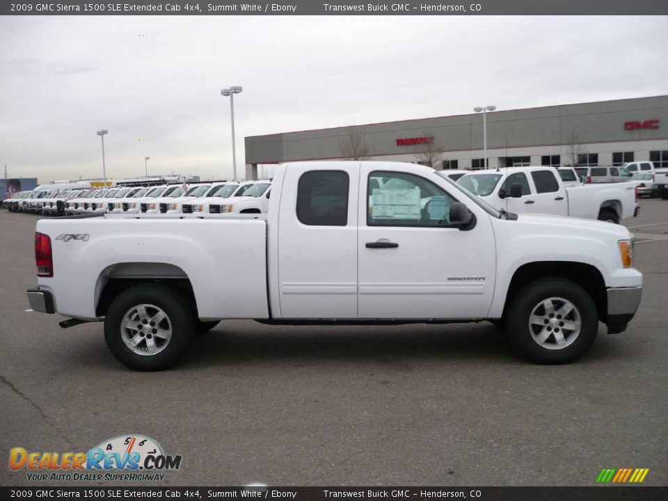 2009 GMC Sierra 1500 SLE Extended Cab 4x4 Summit White / Ebony Photo #3