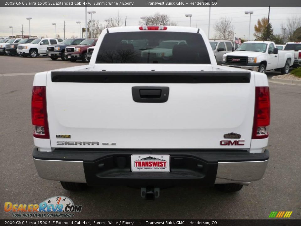 2009 GMC Sierra 1500 SLE Extended Cab 4x4 Summit White / Ebony Photo #4