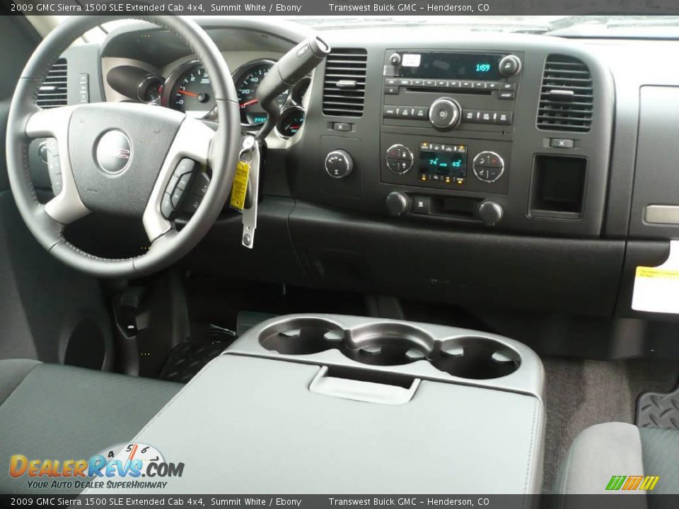 2009 GMC Sierra 1500 SLE Extended Cab 4x4 Summit White / Ebony Photo #6