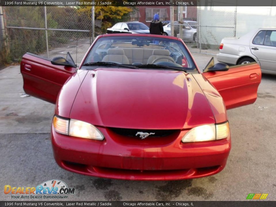 1996 Ford Mustang V6 Convertible Laser Red Metallic / Saddle Photo #1